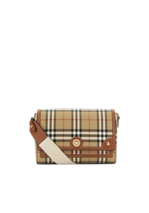 Burberry Note Crossbody Bag In Briar Brown Cotton Blend