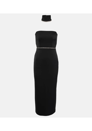 Alex Perry Crystal-embellished satin midi dress