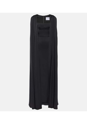Alex Perry Caped satin crepe gown