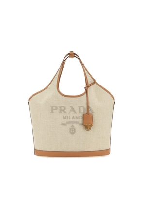Prada Sand Canvas Handbag