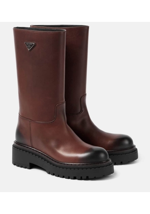 Prada Logo leather boots