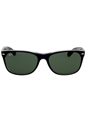 Ray Ban New Wayfarer Color Mix Green Classic G-15 Square Unisex Sunglasses RB2132 6052 58