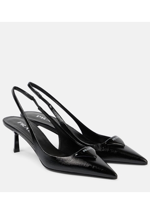 Prada Logo 55 leather slingback pumps