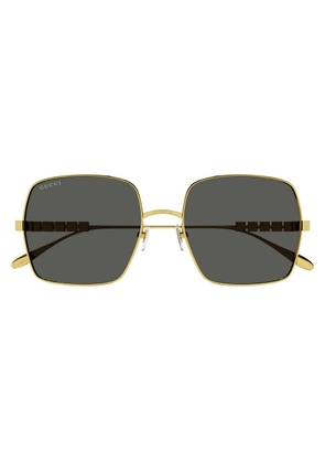 Gucci Grey Square Ladies Sunglasses GG1434S 001 57