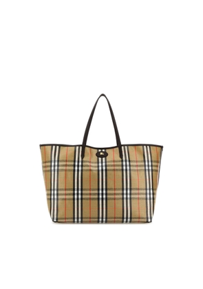 Burberry Embroidered Canvas Large Highlands Shopping Bag