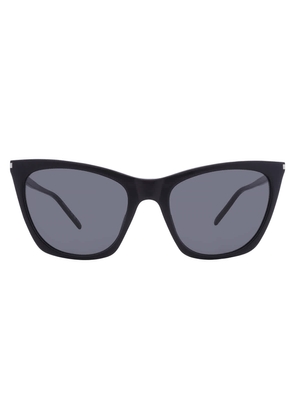 Saint Laurent Grey Cat Eye Ladies Sunglasses SL 214 KATE THIN 001 55