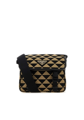 Embroidered Fabric Prada Symbole Crossbody Bag