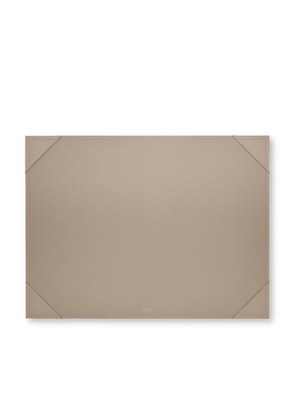 Smythson Large Desk Mat In Panama In Sandstone
