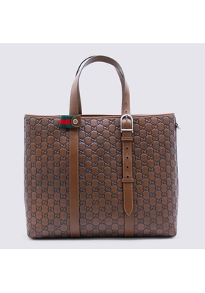 Gucci Brown Shopping Gg Emblem Big Tote