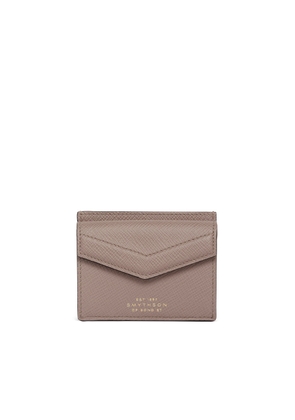 Smythson Envelope Card Case With Coin Purse In Panama In Taupe