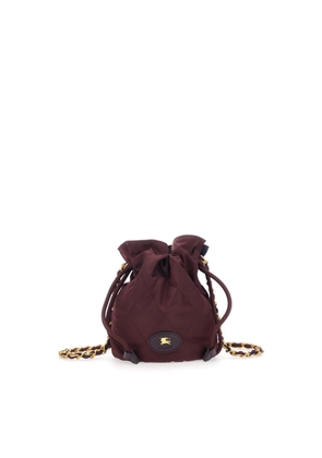 Burberry Bordeaux Handbag With Chain Shoulder Strap And Ekd Patch On The Front In Fabric Woman