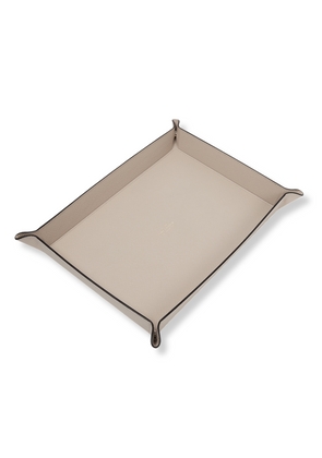Smythson Large Rectangular Trinket Tray In Panama In Sandstone