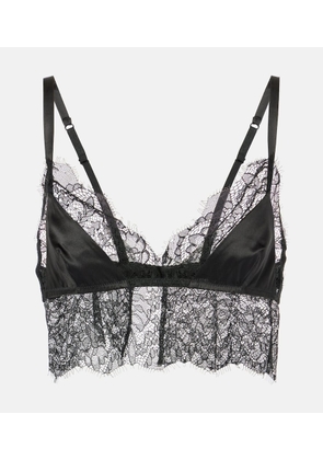 Dolce&Gabbana Lace-trimmed satin bralette