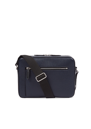 Smythson Zip Crossbody Bag In Ludlow In Navy