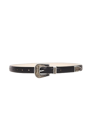 DEHANCHE Travertine Belt in Black  Onyx Inlay  & Silver - Black. Size L (also in M, XS).