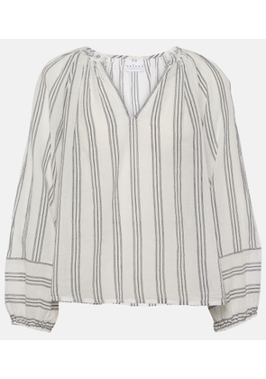 Velvet Gianna embroidered striped cotton top
