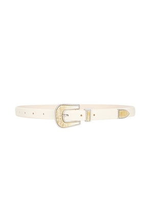 DEHANCHE Travertine Belt in Ivory  Etched Marble  & Silver - Ivory. Size L (also in M, S, XS).