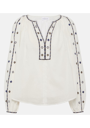 Velvet Tina embroidered cotton top