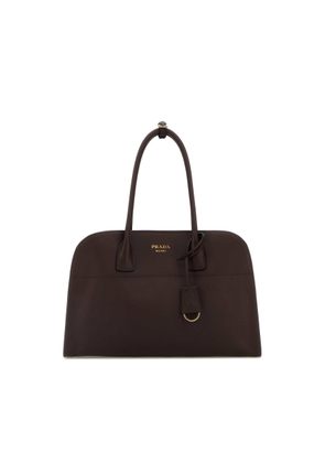 Prada Aubergine Leather Medium Shopping Bag