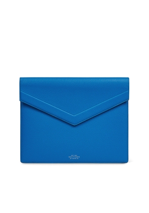 Smythson Small Envelope Folio In Panama In Lapis