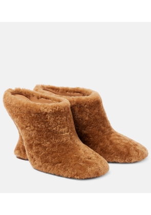 Dries Van Noten Shearling wedge mules