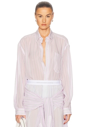 Alexander Wang Oversized Boyfriend Shirt in Light Pink/mauve in Light Pink & Mauve - Blush. Size XS (also in ).