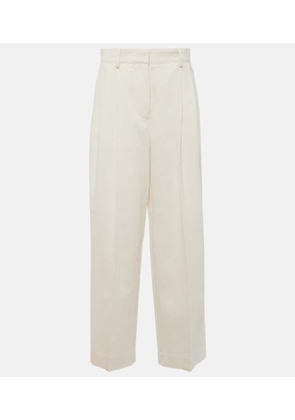 Toteme High-rise silk and cotton wide-leg pants