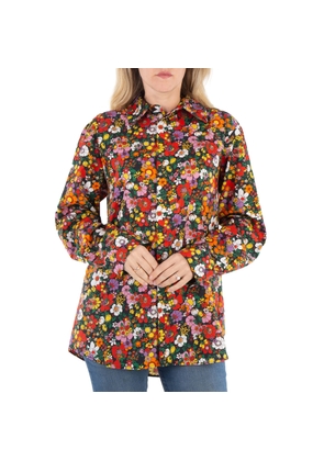 Christopher Kane Psych Floral Cotton Shirt, Size Small