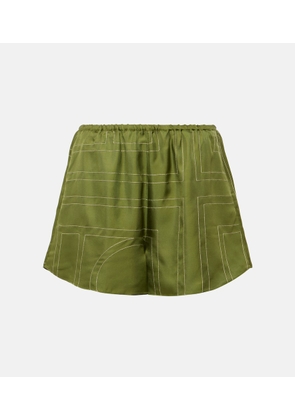 Toteme Monogram silk satin pajama shorts