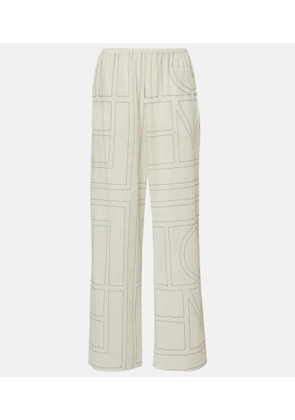 Toteme Monogram cotton-blend wide-leg pants