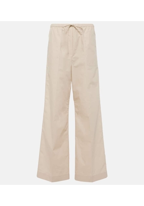 Toteme High-rise cotton wide-leg pants