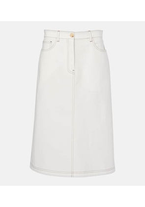 Toteme High-rise denim midi skirt