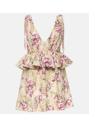 Agua by Agua Bendita Infinito Florecer ruffled cotton minidress