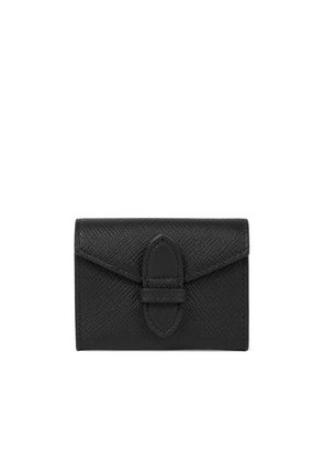 Smythson Single Playing Cards Case In Panama In Black