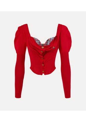 Vivienne Westwood Bea Corset Cardigan Merino Wool / Silk Red 46 Women