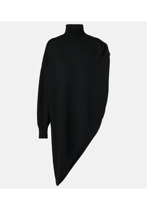 Alaia Asymmetric caped turtleneck sweater