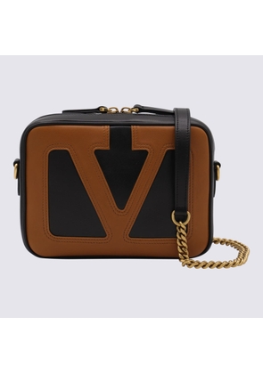 Valentino Garavani Black And Brown Leather Crossbody Bag
