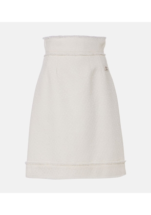 Dolce&Gabbana High-rise wool-blend tweed midi skirt