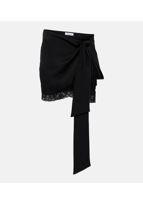 Blumarine Lace-trimmed draped miniskirt