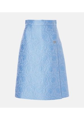 Dolce&Gabbana Cotton and silk-blend jacquard midi skirt