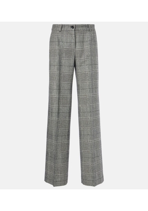 Dolce&Gabbana Prince of Wales check wool and cashmere flared pants