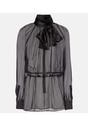 Dolce&Gabbana Bow-detail silk chiffon blouse