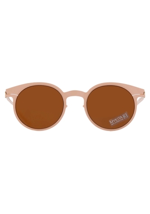 Mykita NO1 SUN-MARLENE-SAFRANE Brown Round Unisex Sunglasses NO1 SUN-MARLENE 139 51