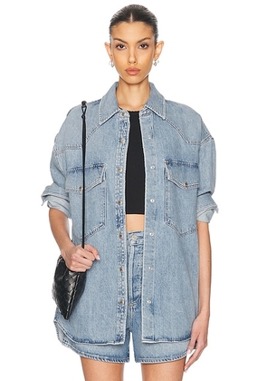 AGOLDE Lotta Shirt in Drift - Blue. Size L (also in ).