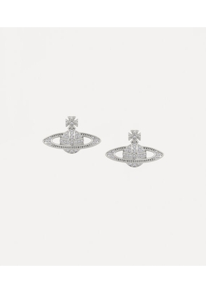 Vivienne Westwood Mini Bas Relief Earrings Silver Cubic Zirconia Women