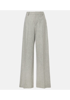 Brunello Cucinelli Wool and cashmere flannel wide-leg pants