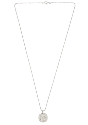 Bleue Burnham Oval Chloroplast Pendant Impression in 925 Silver & Sapphire - Metallic Silver. Size 20in (also in ).