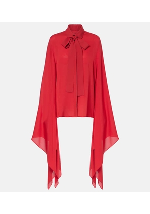 Elie Saab Tie-neck silk blouse
