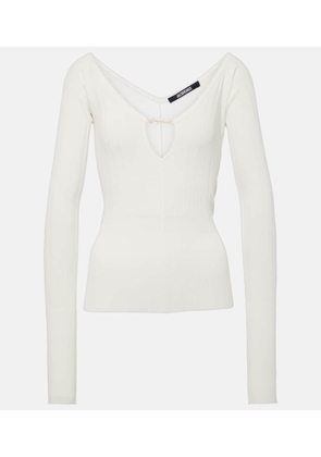 Jacquemus Le Haut Pralu scalloped ribbed-knit top