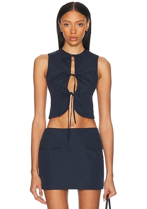 ALFIE Neda Top in Dark Blue - Navy. Size L (also in S, XS).